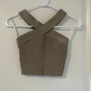 Babaton Sculpt Knit Criss Cross Cropped Tank